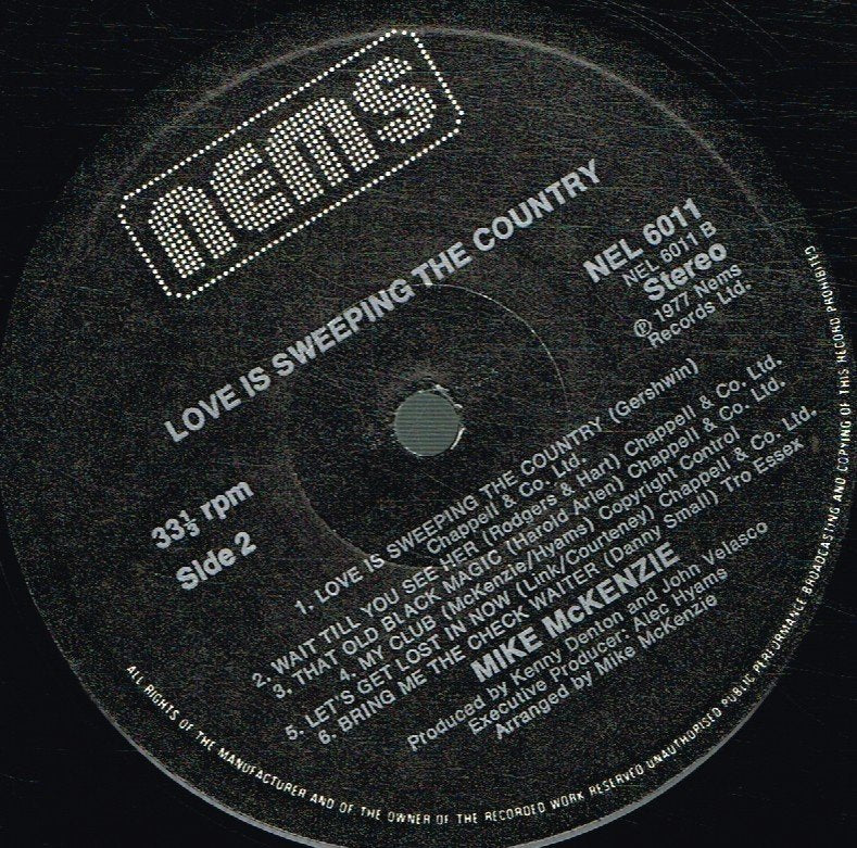 Mike McKenzie - Love Is Sweeping The Country - Lp