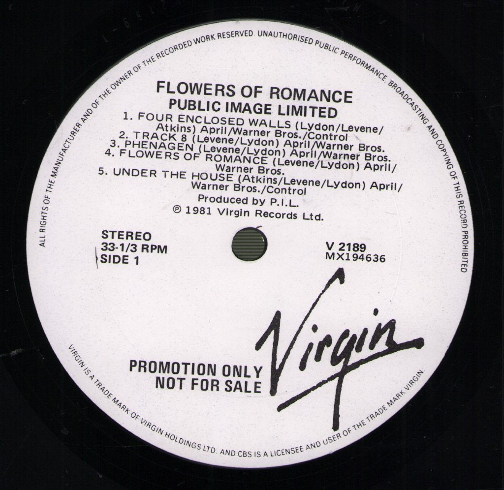 Public Image Limited - Flowers Of Romance - Lp