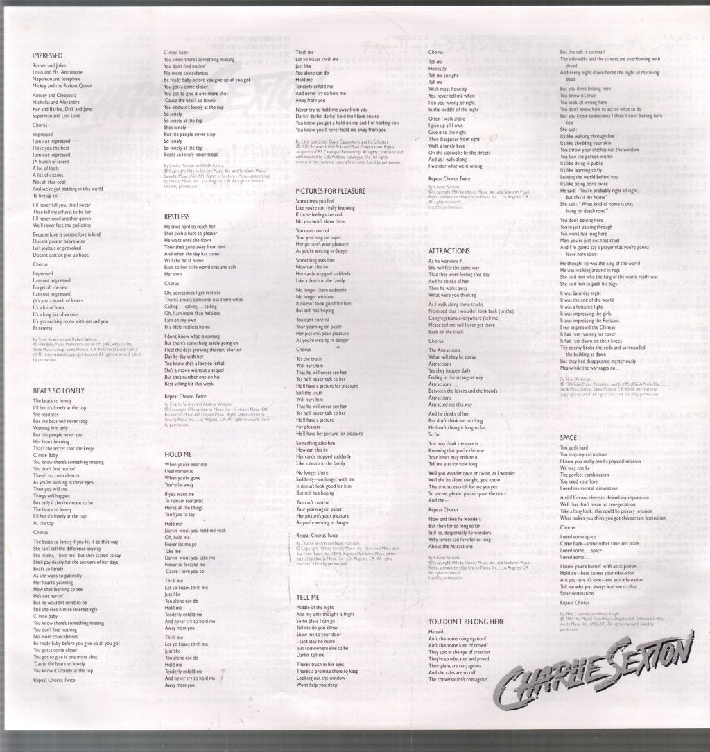 Charlie Sexton - Pictures For Pleasure - Lp
