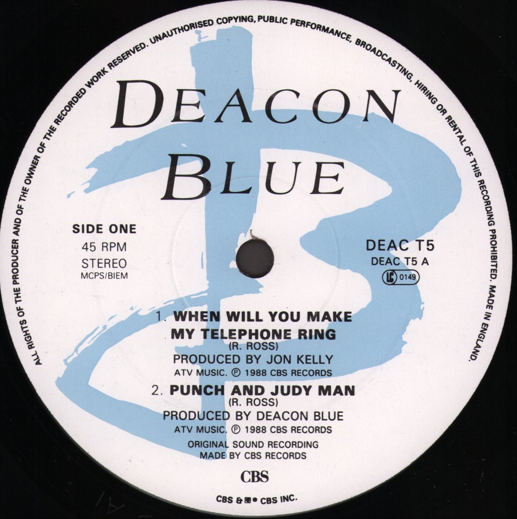 Deacon Blue - When Will You Make My Telephone Ring - 12 Inch