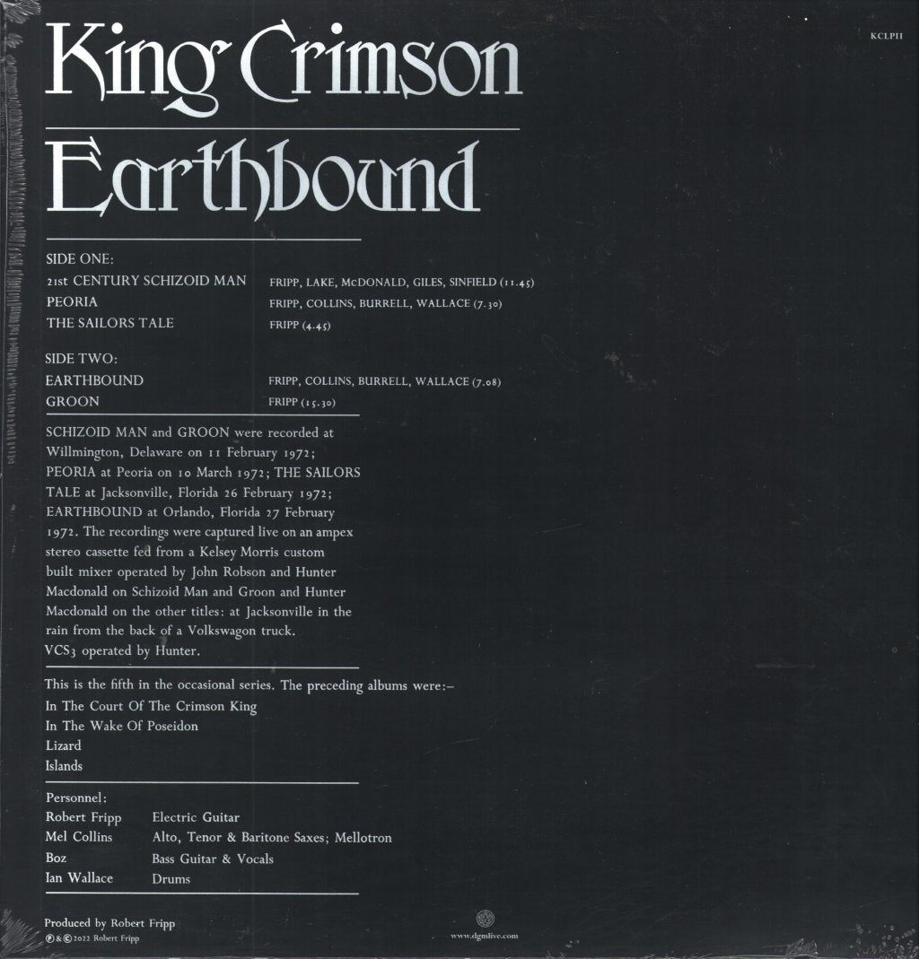 King Crimson - Earthbound - Lp