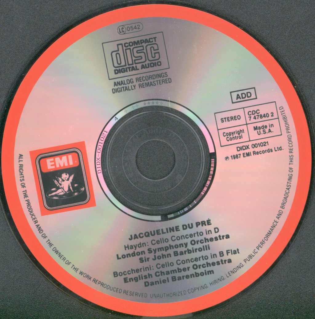 Jacqueline Du Pre, Daniel Barenboim , London Symphony Orchestra - Haydn Cello Concerto in D / Boccherini Cello Concerto in B Flat - Cd