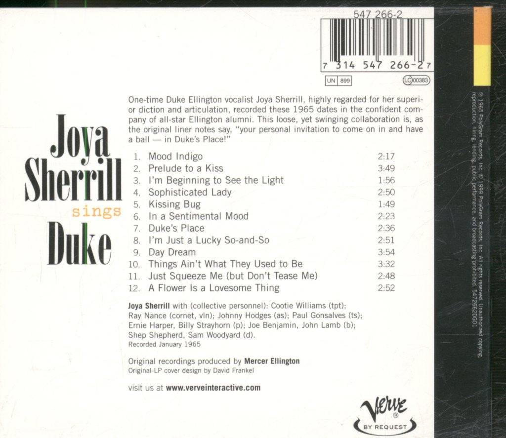 Joya Sherrill - Joya Sherrill Sings Duke - Cd