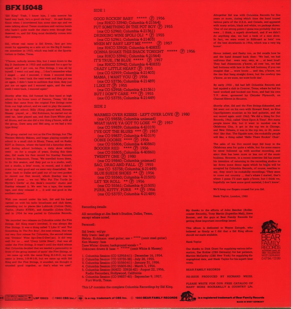 Sid King And The Five Strings - Gonna Shake This Shack Tonight - Lp