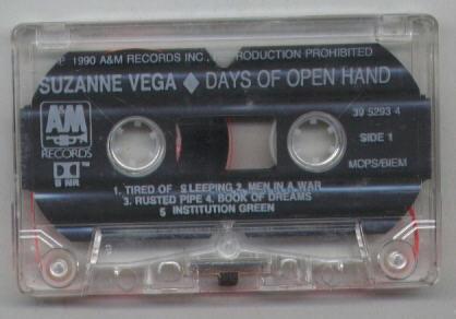 Suzanne Vega - Days Of Open Hand - Cassette – Vinyl Tap