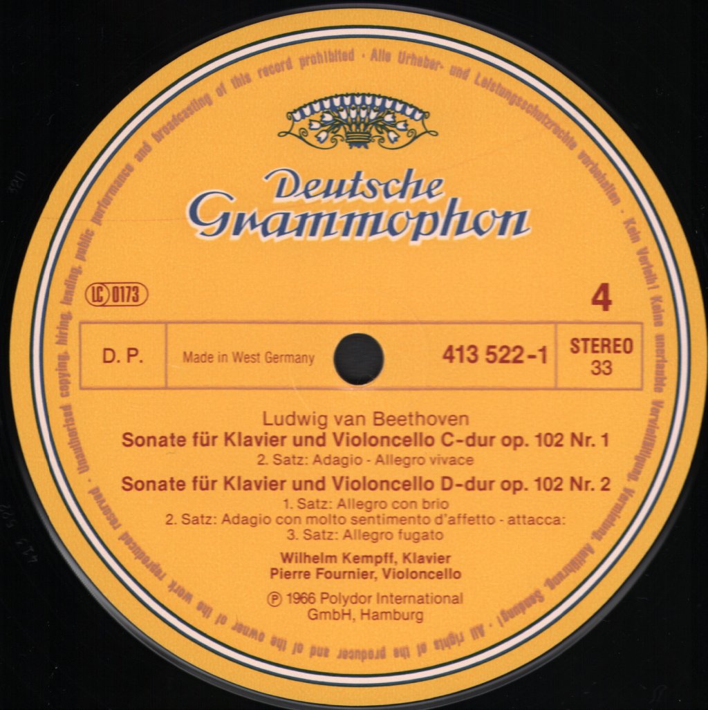 Pierre Fournier / Wilhelm Kempff - Ludwig Van Beethoven - Die Cellosonaten = The Cello Sonatas - Double Lp