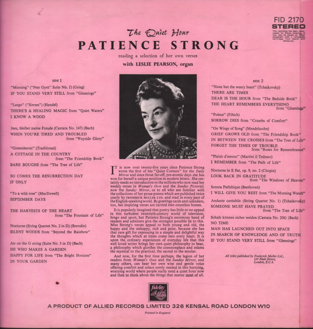 Patience Strong - Quiet Hour - Lp