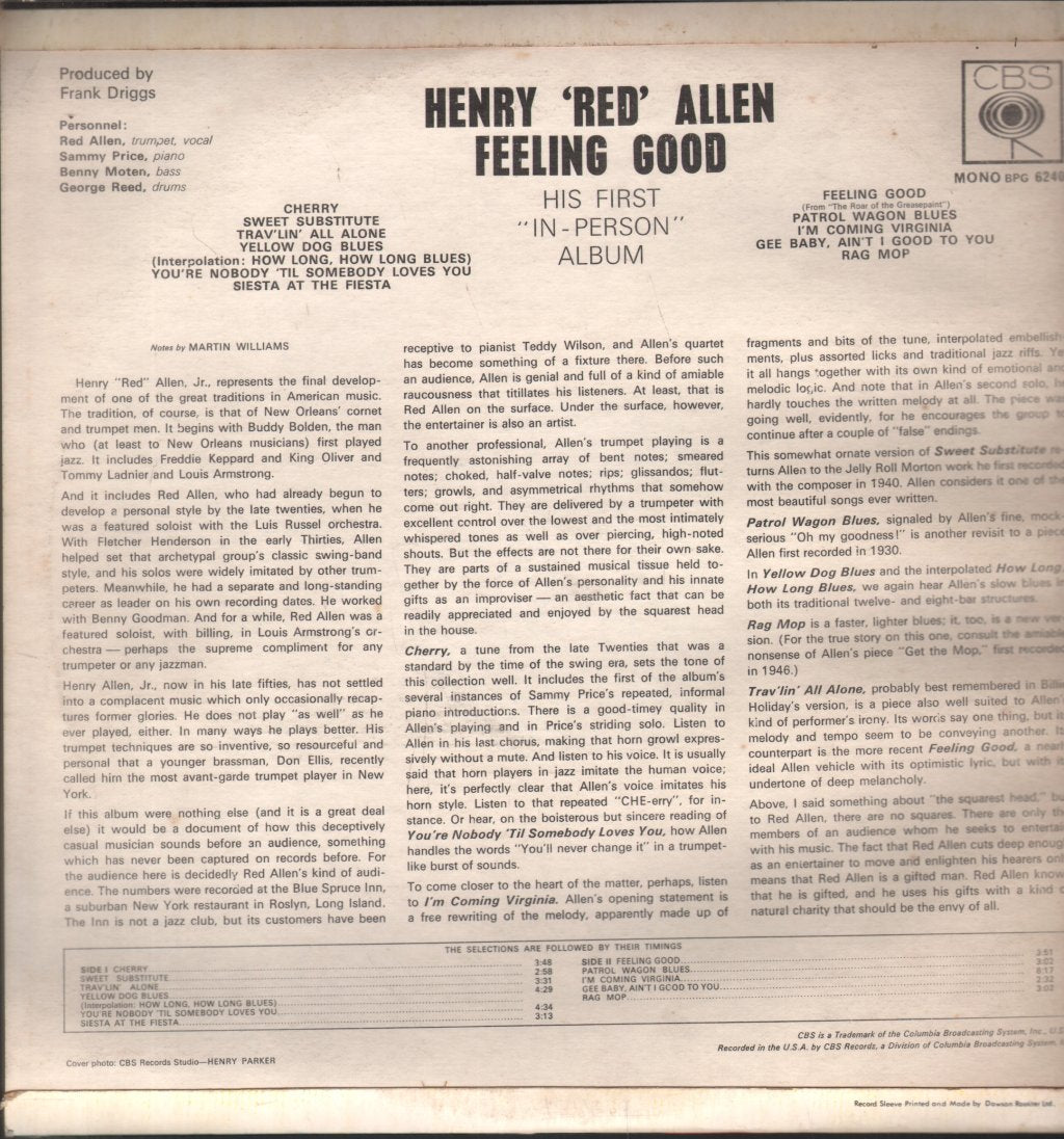 Henry Red Allen - Feeling Good - Lp
