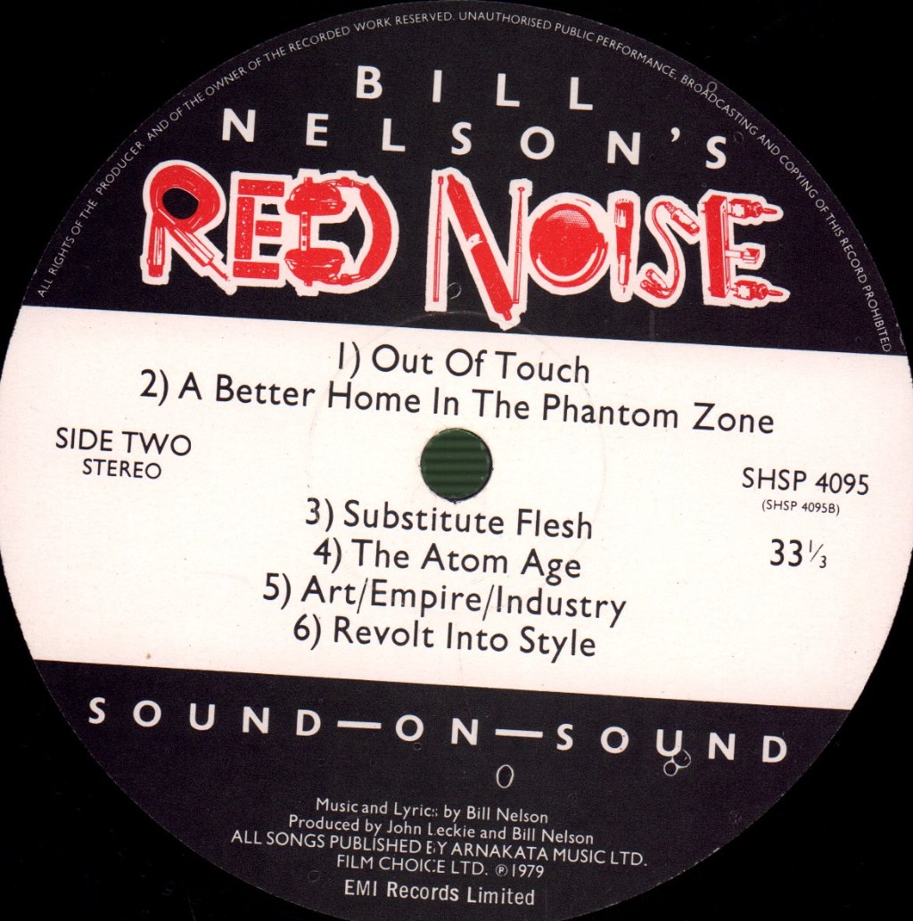 Bill Nelson's Red Noise - Sound On Sound - Lp