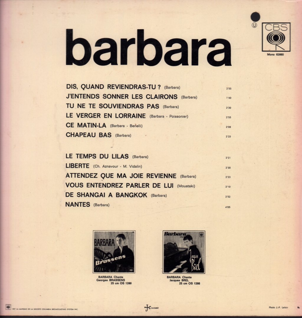 Barbara - Dis, Quand Reviendras-Tu ? - Lp