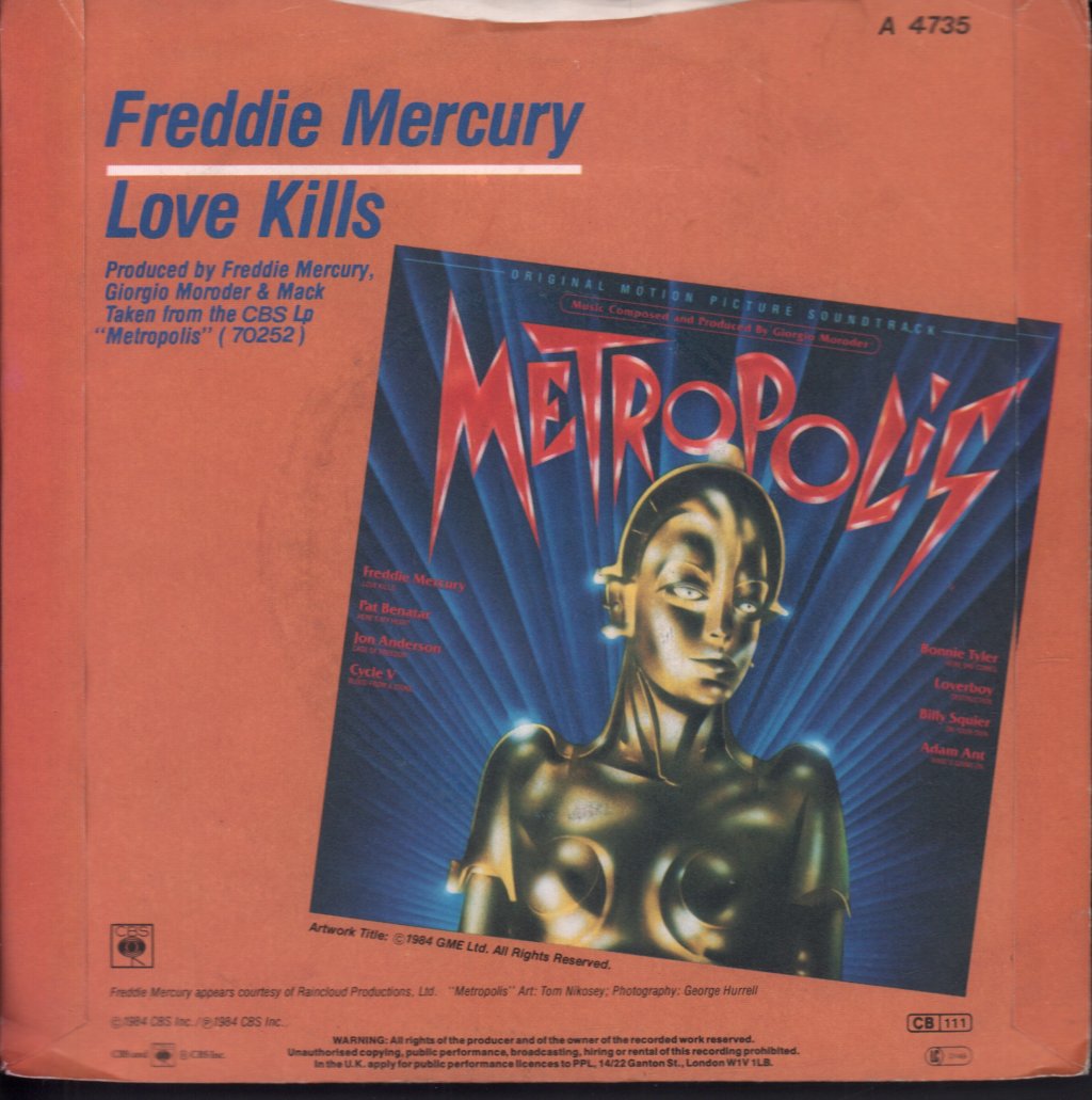 Freddie Mercury - Love Kills - 7 Inch