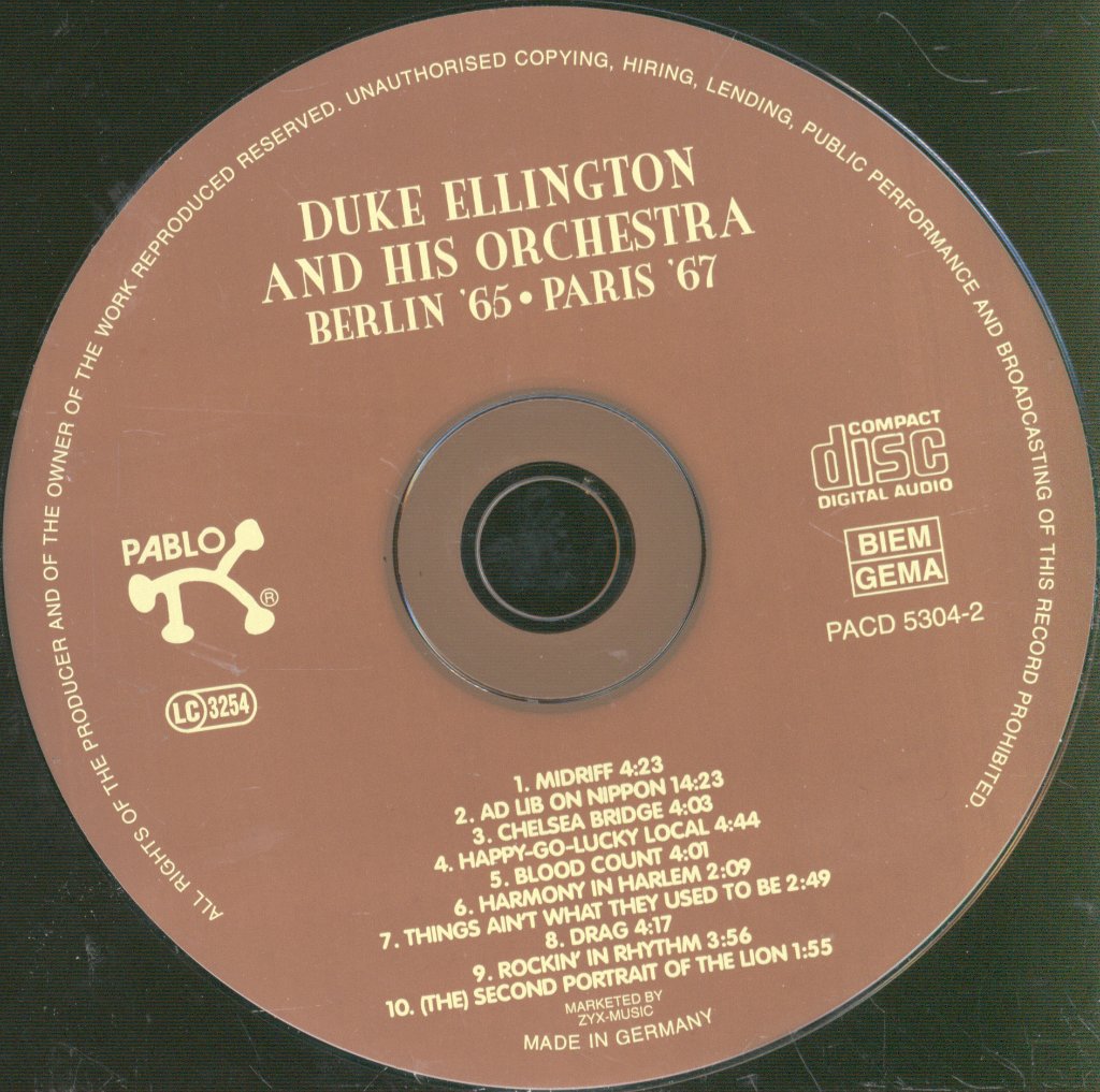 Duke Ellington And His Orchestra - Berlin '65 / Paris '67 - Cd