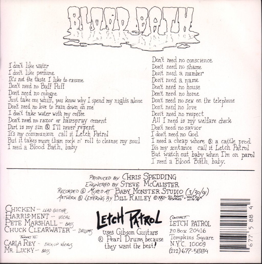 Letch Patrol - Letch City Patrolers - Saturday Nite - 7 Inch