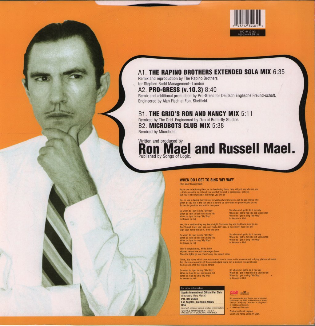 Sparks - When Do I Get To Sing "My Way" - 12 Inch