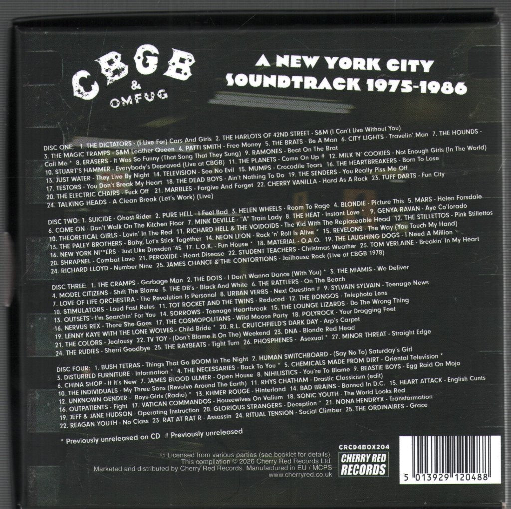 Various Artists - CBGB & OMFUG - A New York City Soundtrack 1975-1986 - Cd Set
