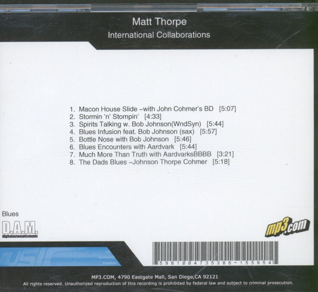 Matt Thorpe - International Collaborations - Cdr