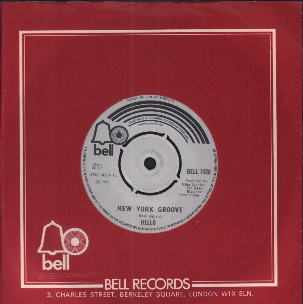 Hello - New York Groove - 7 Inch
