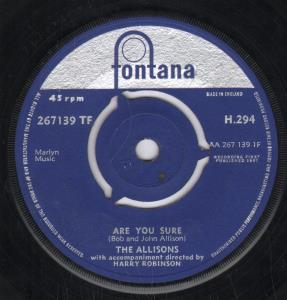 Allisons - Are You Sure - 7 Inch