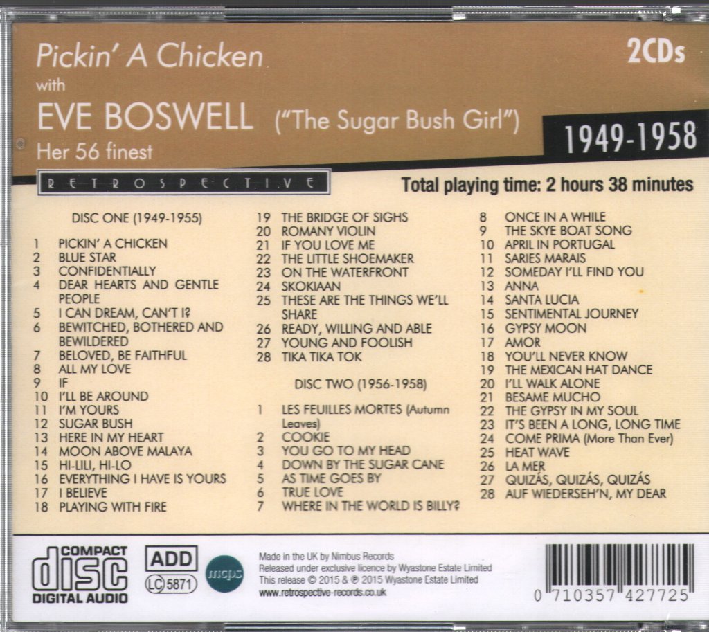Eve Boswell - Pickin’ A Chicken - Double Cd