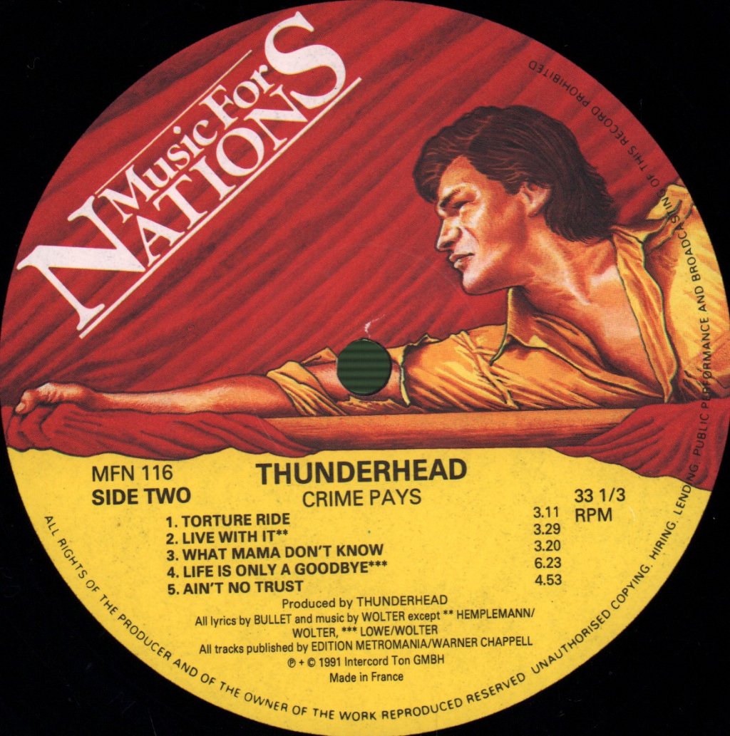 Thunderhead - Crime Pays - Lp