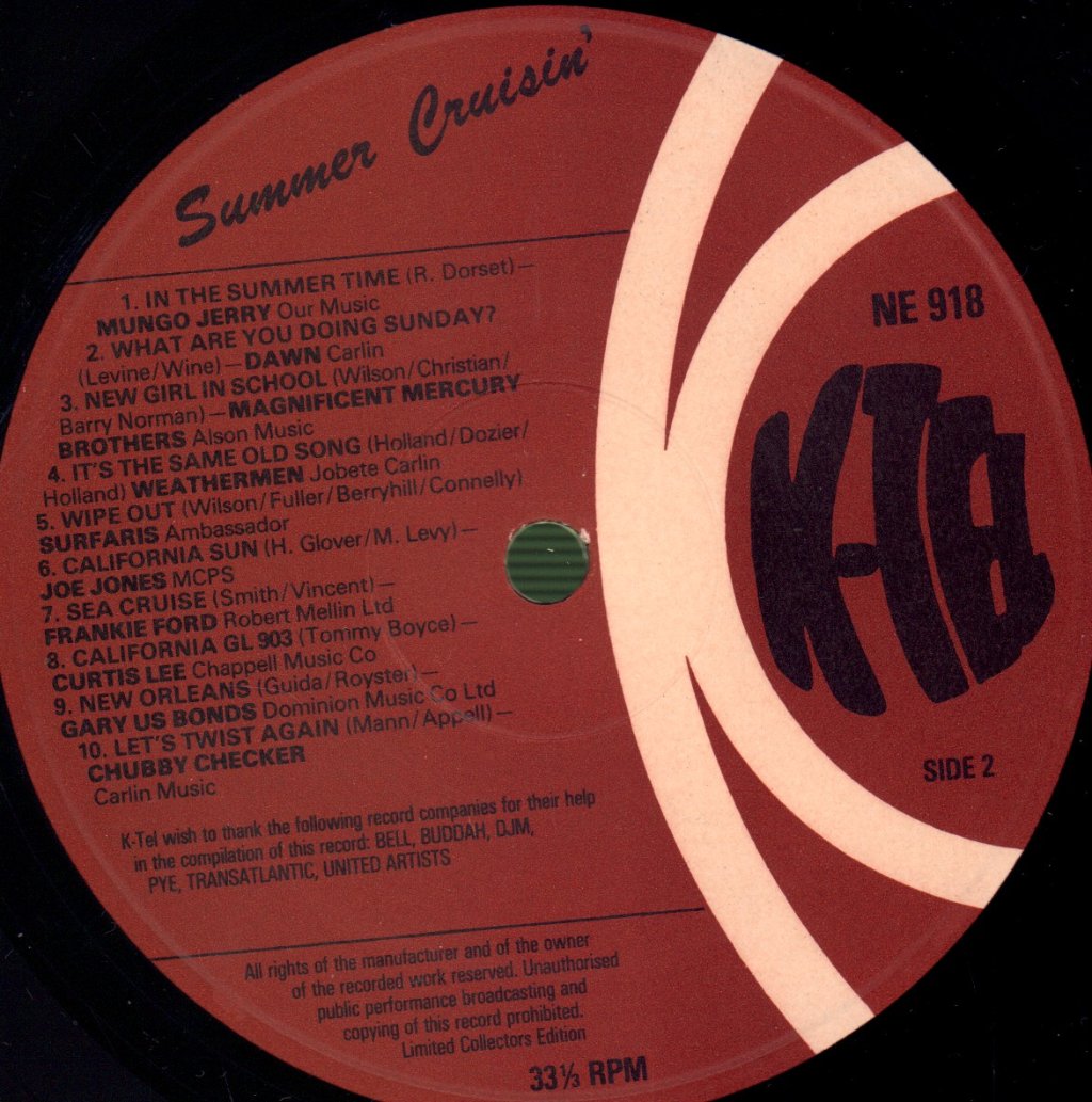 Various Artists - K-Tel's Summer Cruisin' - Lp