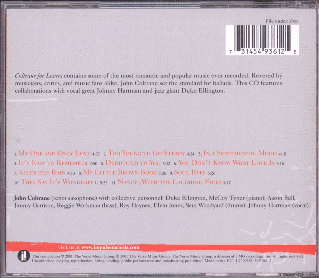 John Coltrane - Coltrane For Lovers - Cd