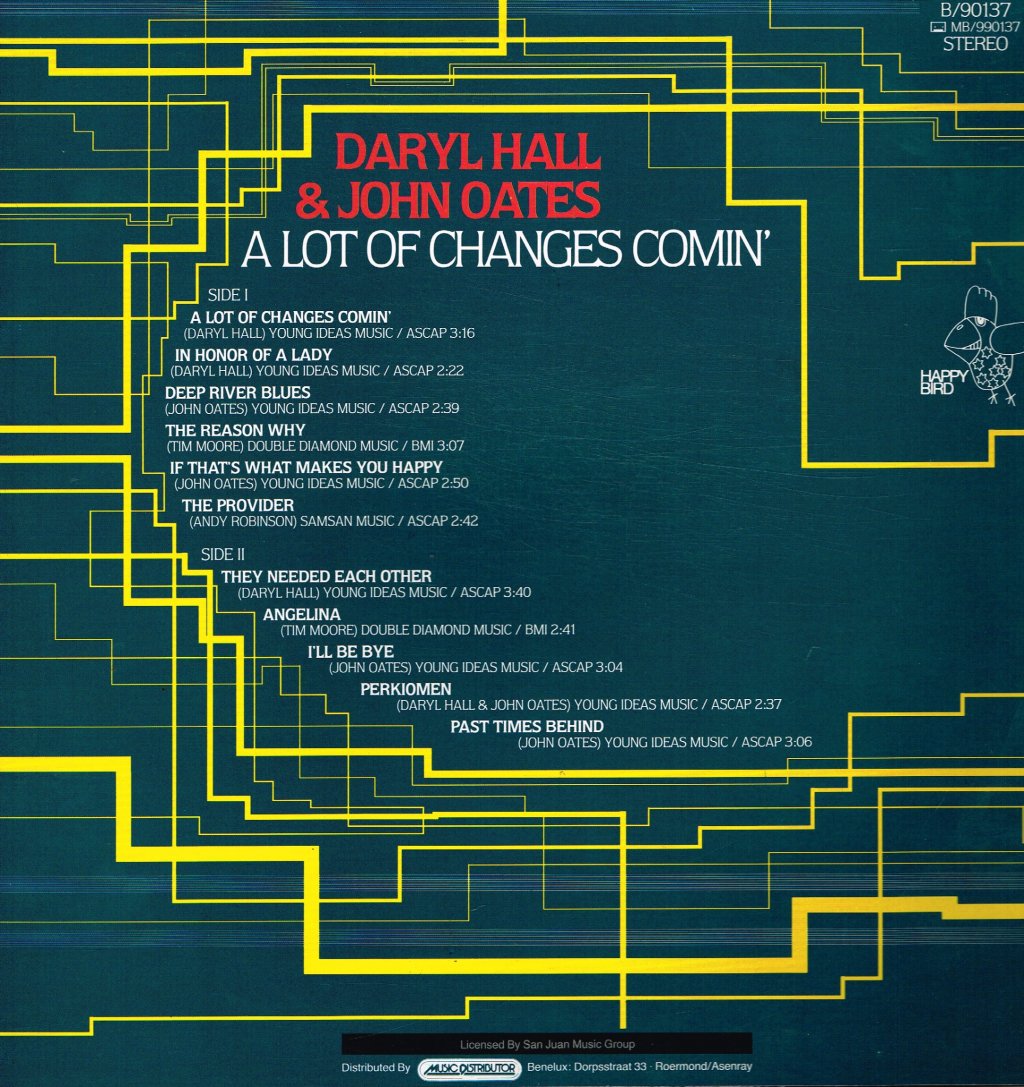 Hall And Oates - A Lot Of Changes Comin' - Lp