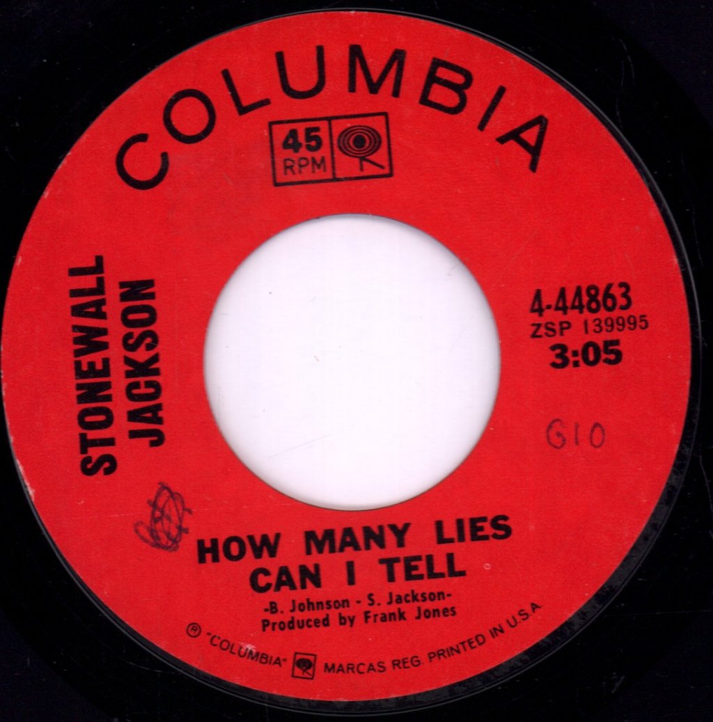 Stonewall Jackson - How Many Lies Can I Tell - 7 Inch