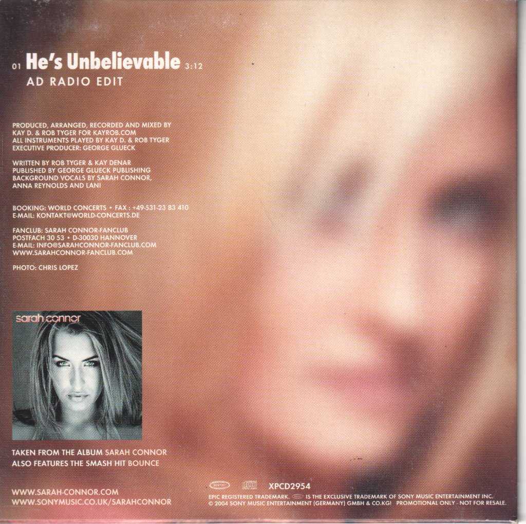 Sarah Connor - He's Unbelievable - Cd