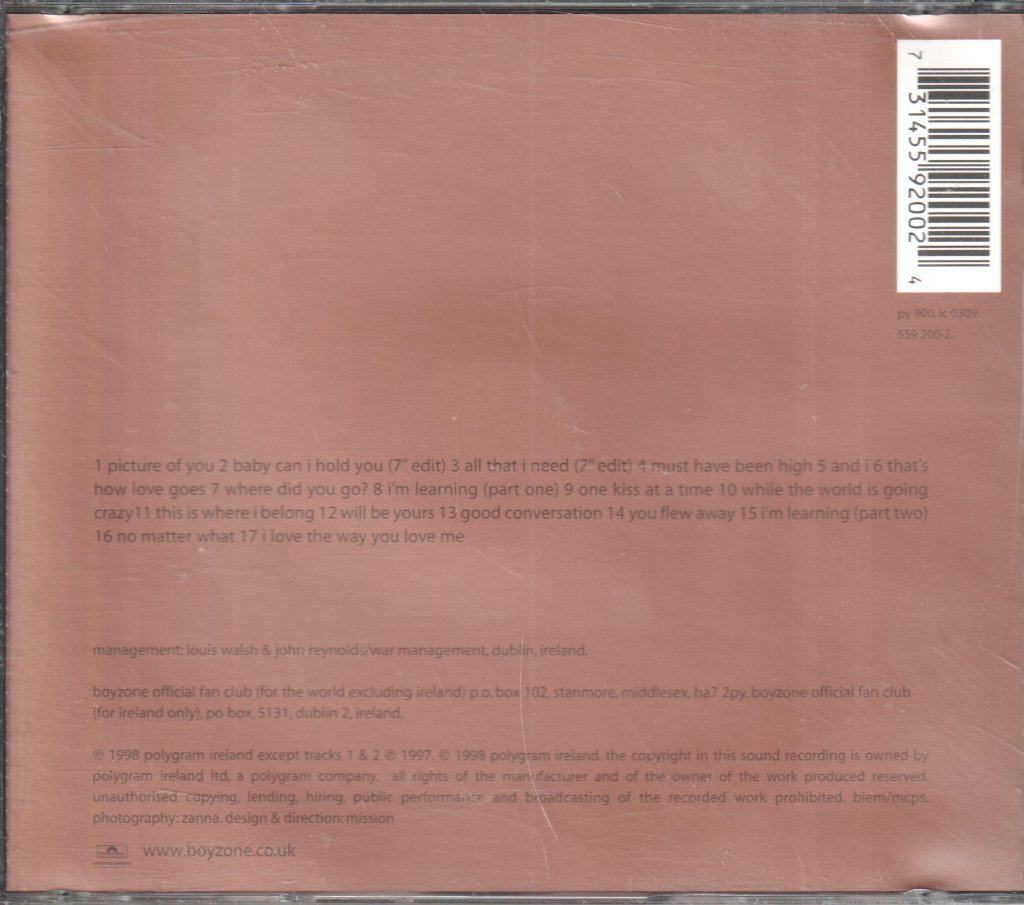 Boyzone (Boy Band) - Where We Belong - Cd