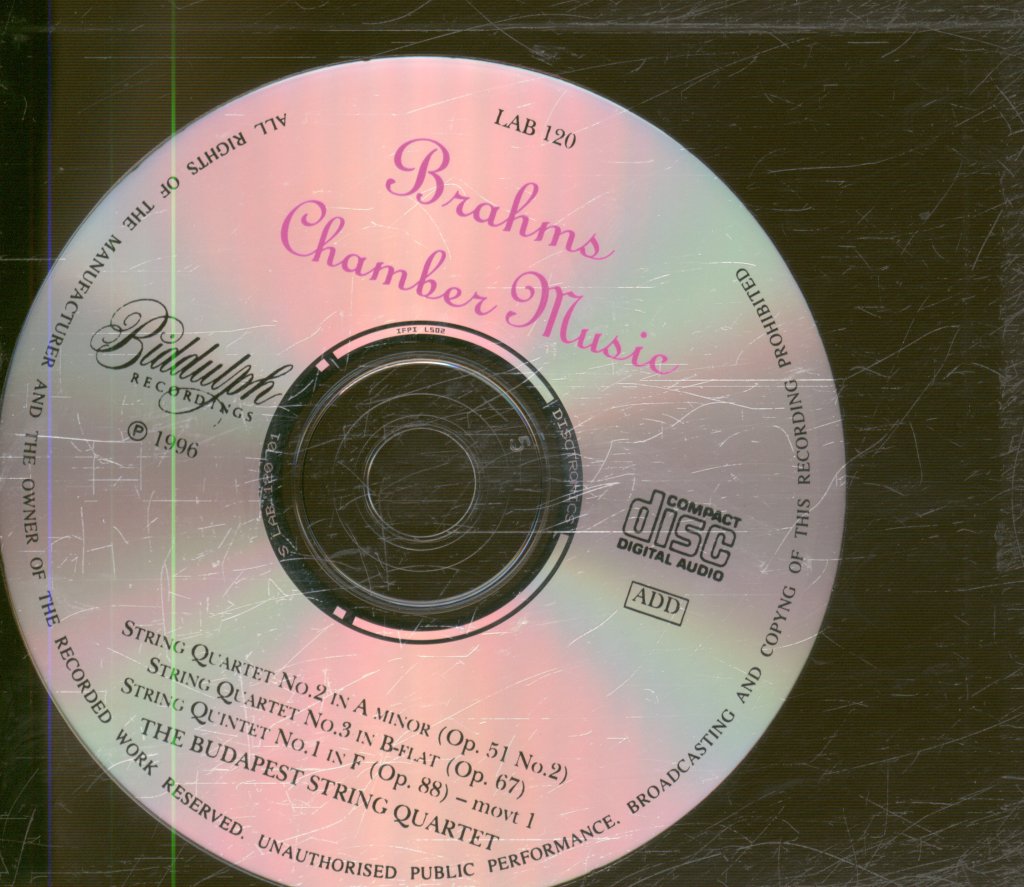 Budapest Quartet, Alfred Hobday, Anthony Pini - Brahms Chamber Music - Double Cd