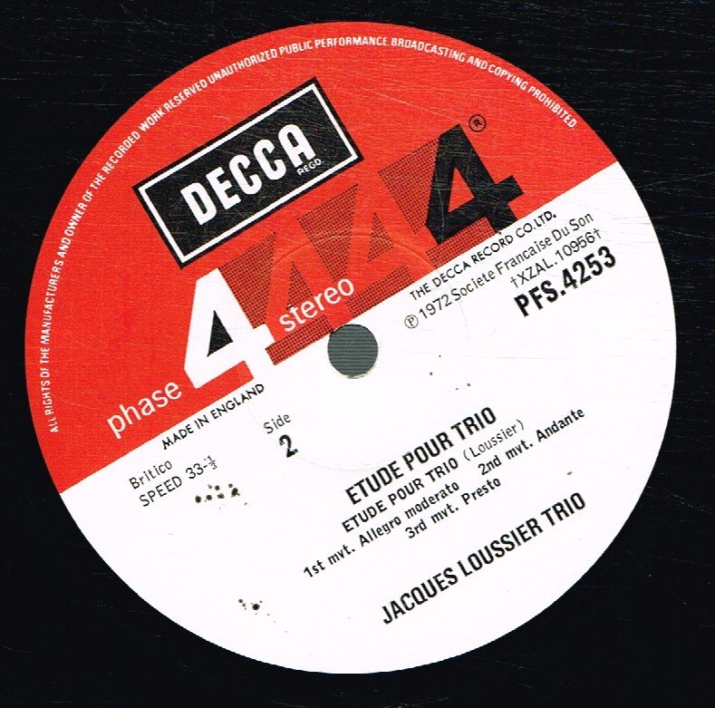 Jacques Loussier Trio - Plays Bach Brandenburg Concerto No 2 - Lp