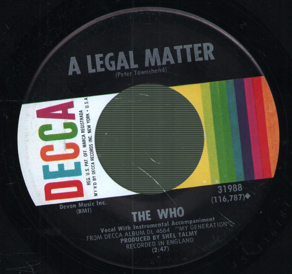 Who - Kids Are Alright - 7 Inch