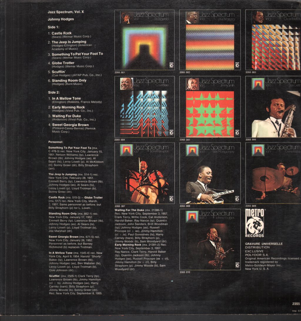 Johnny Hodges - Jazz Spectrum Vol. 10 - Lp