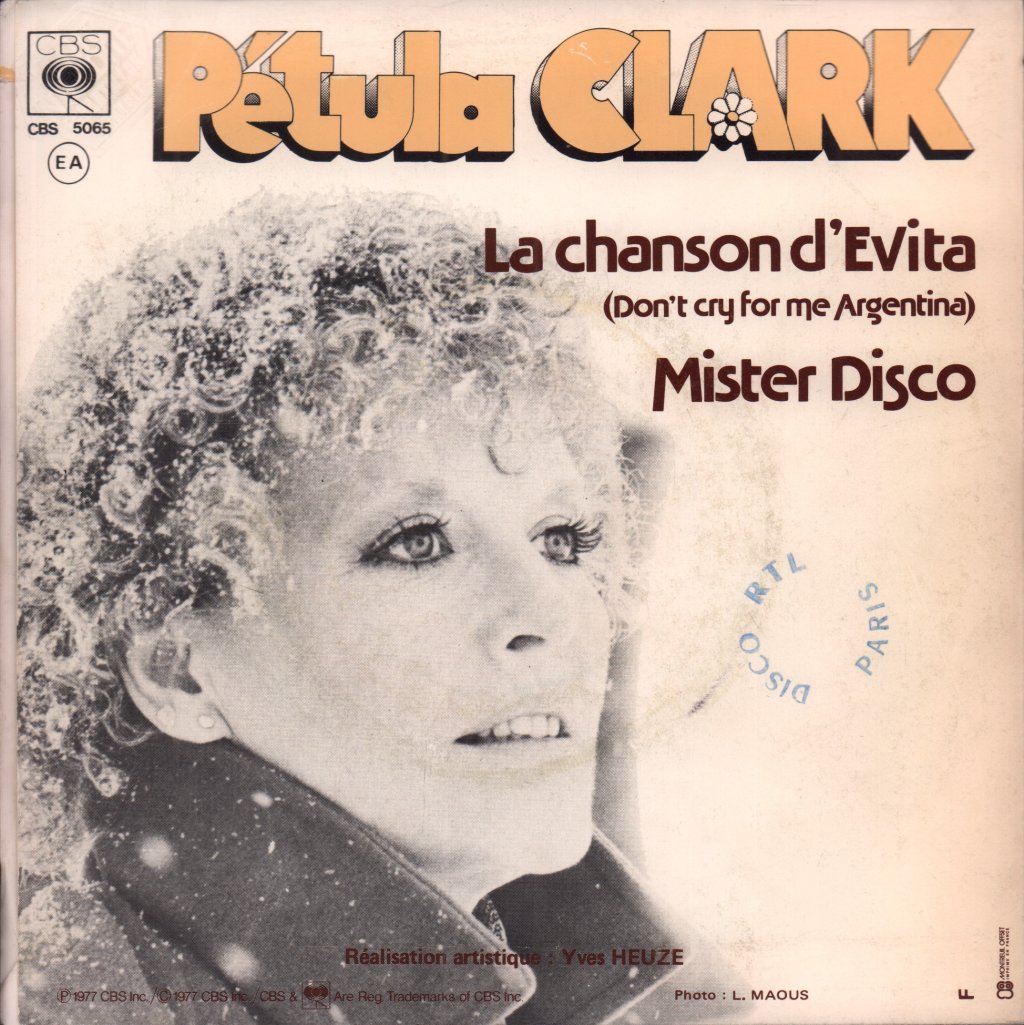 Petula Clark - Chanson D'evita - 7 Inch