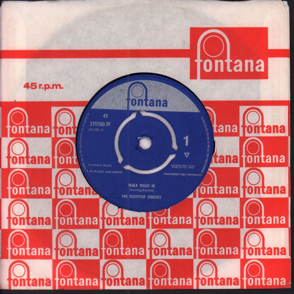 Rooftop Singers - Walk Right In - 7 Inch