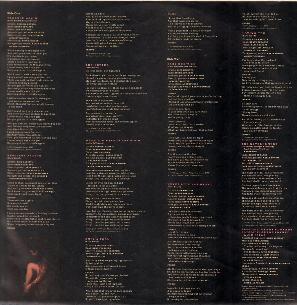Karla Bonoff - Restless Nights - Lp