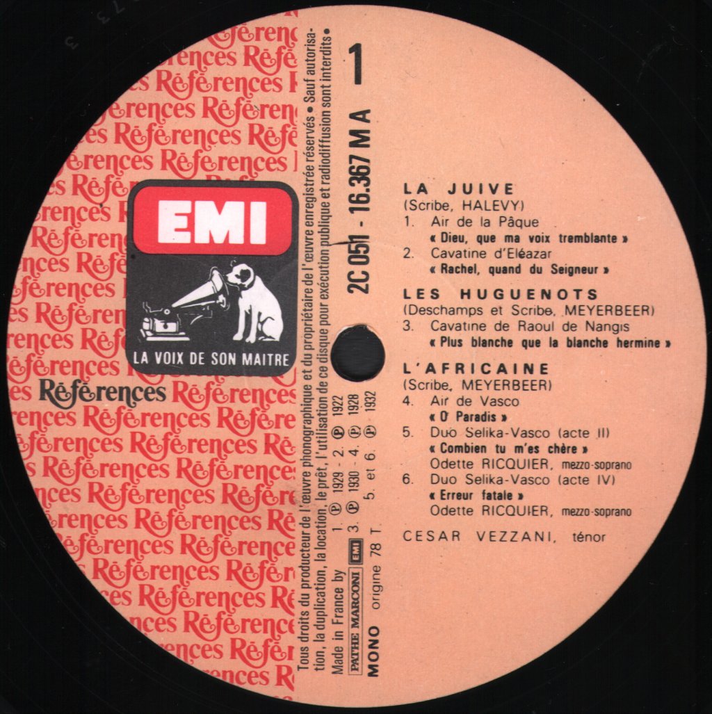 Cesar Vezzani - Airs De Halevy Meybeer Reyer - Lp