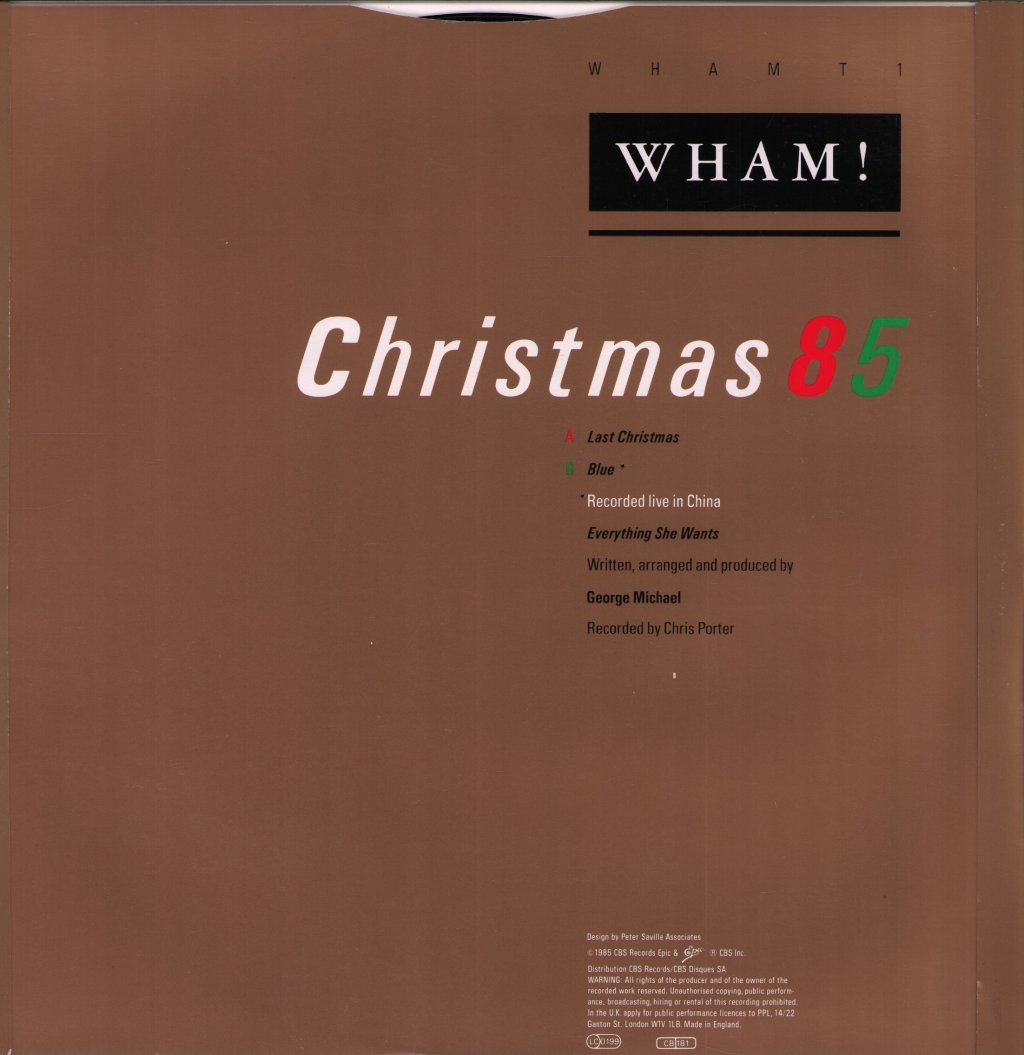 Wham! - Last Christmas (Christmas 85) - 12 Inch