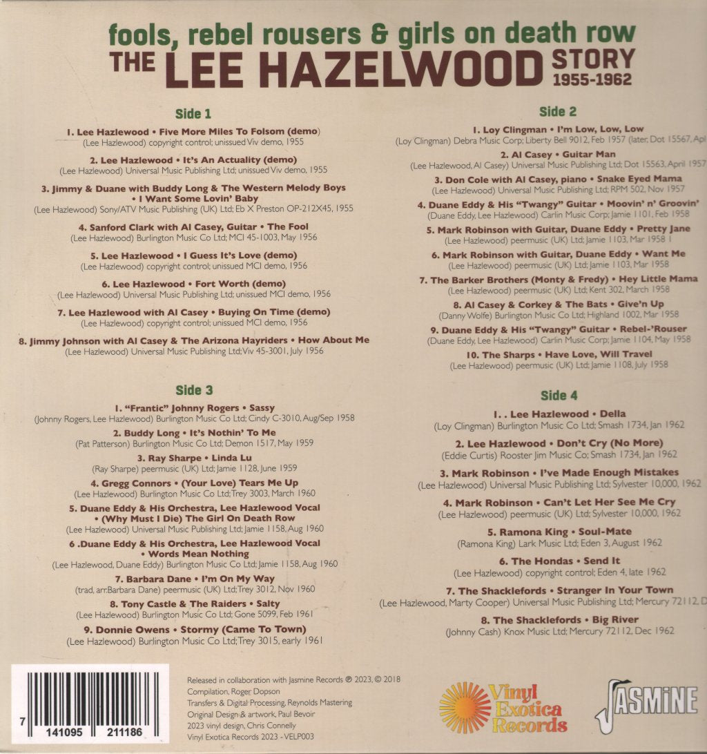 Various / Lee Hazlewood - Fools, Rebel Rousers & Girls on Death Row - The Lee Hazlewood Story 1955-1962 (RSD2023) - Double Lp