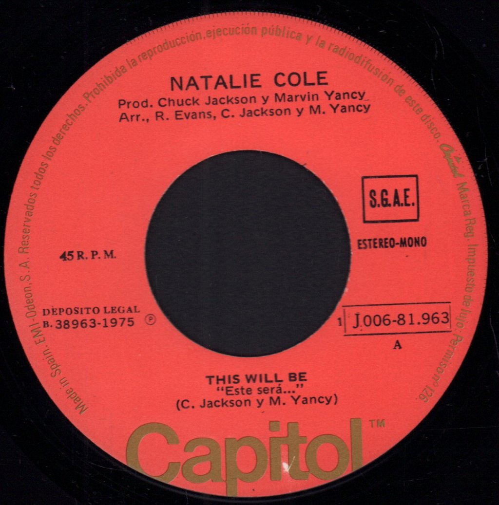 Natalie Cole - this will be - 7 Inch