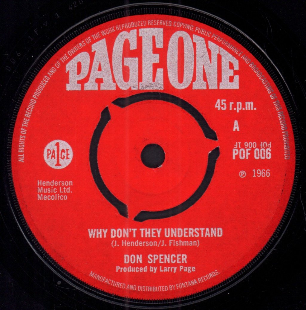 Don Spencer - Why Don't They Understand - 7 Inch