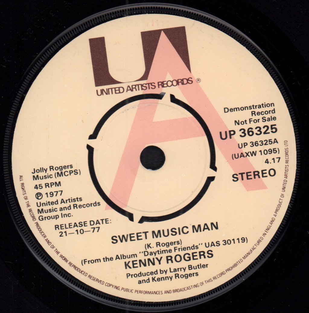 Kenny Rogers - Sweet Music Man - 7 Inch