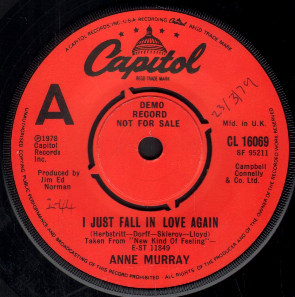 Anne Murray - I Just Fall In Love Again - 7 Inch