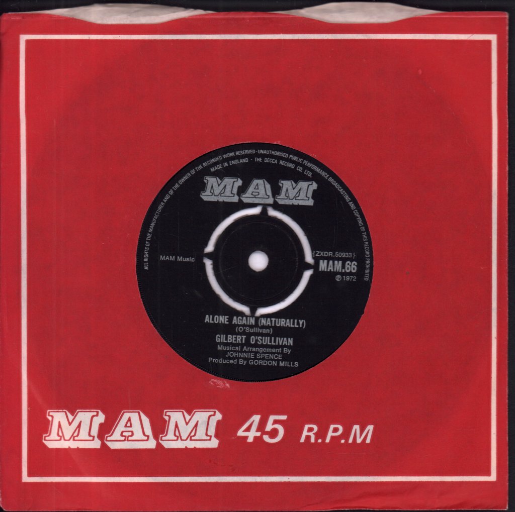 Gilbert O'Sullivan - Alone Again (Naturally) - 7 Inch