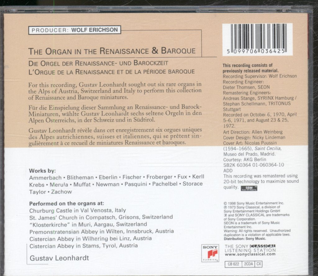 Gustav Leonhardt - Alpenländer (Die Orgel Der Renaissance- Und Barockzeit) - Double Cd