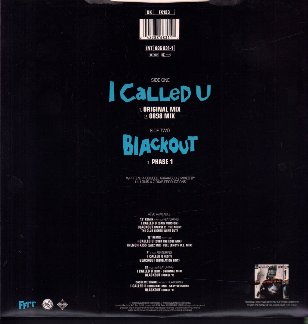 Lil Louis And The World - I Called U - 12 Inch