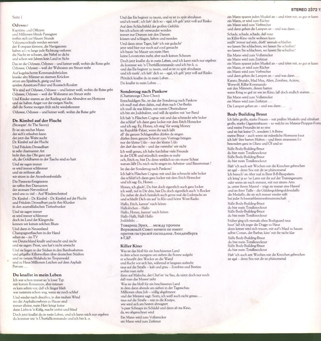 Udo Lindenberg Und Das Panikorchester - Odyssee - Lp