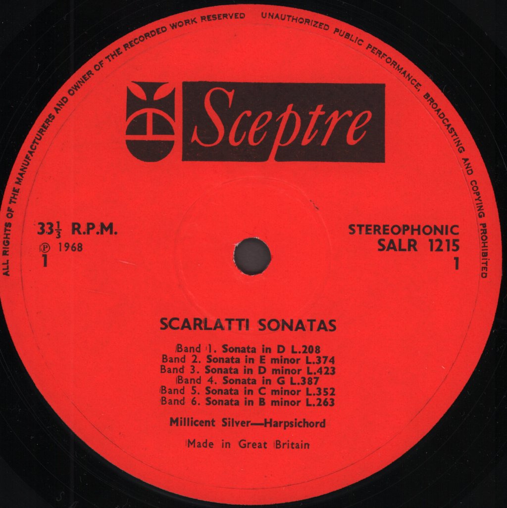 Millicent Silver - Scarlatti Sonatas - Lp