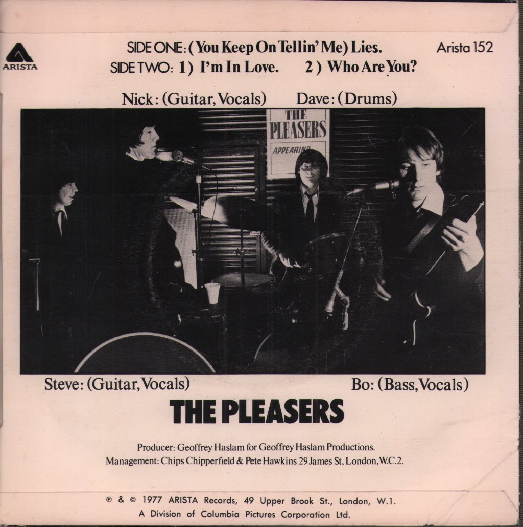 Pleasers - You Keep On Tellin' Me Lies - 7 Inch
